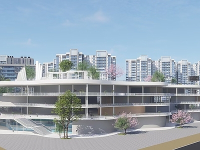 现代简约商业综合体 创新 商业建筑 简约建筑 异性建筑 曲面建筑