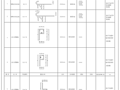 新中式现代灯具图库 线性灯 收边条 施工图