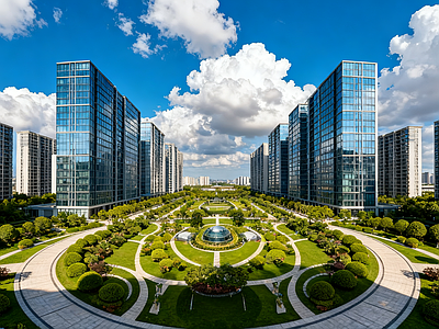 现代小区HDR 城市住宅区HDR 晴天小区hdr