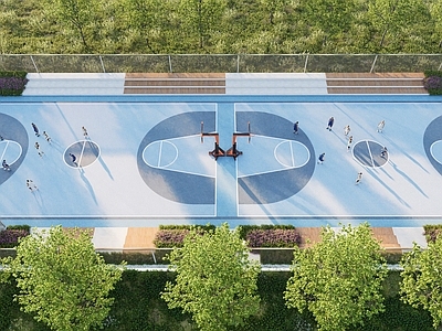 现代篮球场 户外篮球场 公园篮球场 篮球场 景观篮球场 篮球场看台