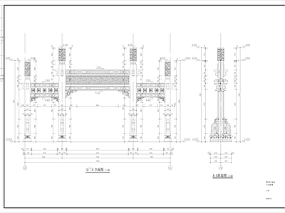其他古建筑 牌坊 施工图