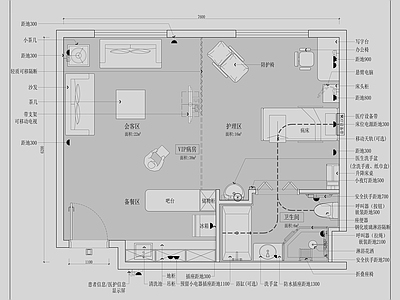 现代医院 VIP病房平面图 施工图