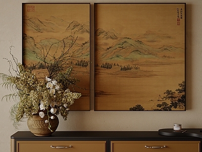 新中式禅意挂画 字画 油画 书房挂画 客厅挂画 玄关挂画