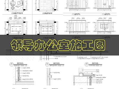 现代独立办公室 领导办公 施工图