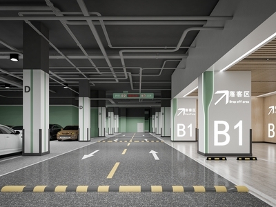 现代停车场落客区