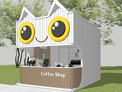 现代工业奶茶店 集装箱咖啡厅 动物咖啡厅 户外咖啡厅 猫头鹰咖啡厅 营地咖啡厅