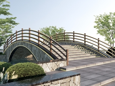 现代景观桥 拱桥 桥 乡村桥 石拱桥