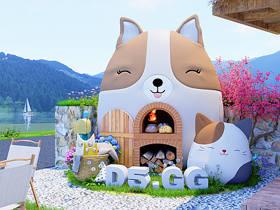 现代庭院小品 烧烤露营打卡场景 民宿庭院小品 卡通面包炉 特色面包碳烤炉