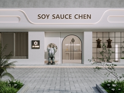 现代门头门面 店招 店铺 形象墙 橱窗 店铺