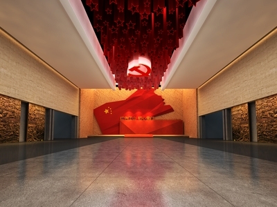 现代党建展厅 序厅 形象墙 展览展馆