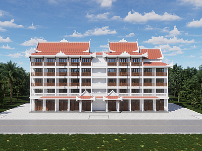 现代酒店建筑 多层酒店建筑 温泉酒店建筑