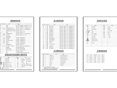 现代灯具图库 开关插座电气空调 施工图