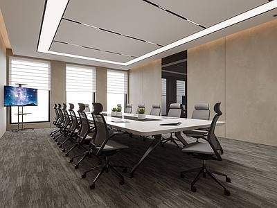 现代会议室 会议桌椅 办公椅