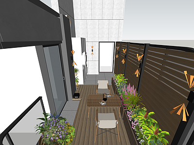 现代简约屋顶花园 露台 屋顶花园
