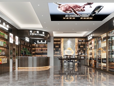 现代烟酒店 红酒店 香烟店 酒庄 卖酒店
