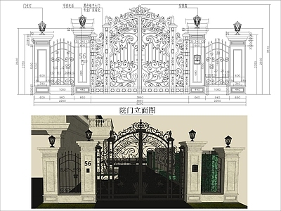 法式庭院 庭院大门 施工图