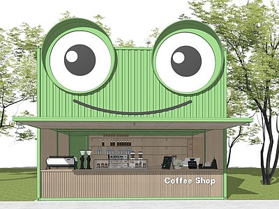 现代工业奶茶店 集装箱咖啡厅 动物咖啡厅 户外咖啡厅 营地咖啡厅 青蛙咖啡厅