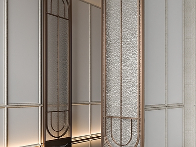 轻奢法式屏风 金属屏风 酒店屏风 玻璃屏风 不锈钢屏风