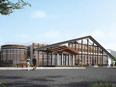 现代新中式小公建 游客服务中心 平房 新中式 展馆 景区