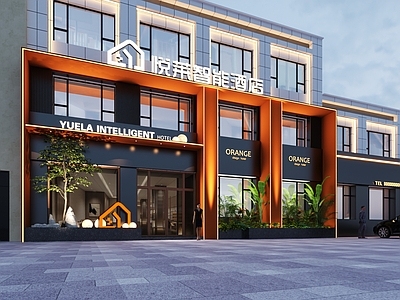 现代酒店建筑 酒店门头 酒店
