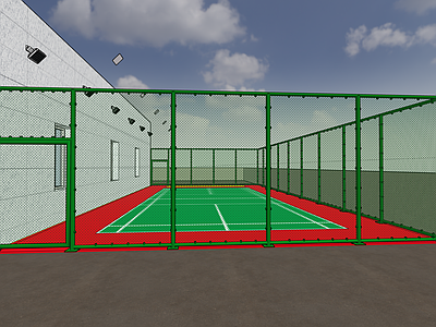 现代其他公共空间 球场 屋顶 LED灯 屋顶球场 围栏