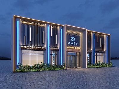 现代酒店外观 酒店门头 酒店