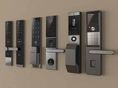 锁 钥匙 现代密码锁 指纹锁 智能门锁