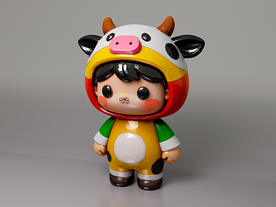 现代其他美陈 卡通美陈玩偶 牛牛公仔 农场主题玩偶 网红商业小品 卡通雕塑小品