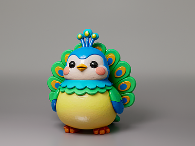 现代其他美陈 卡通美陈小品 动物美陈玩偶 孔雀玩偶 动物主题雕塑 网红商业美陈玩偶