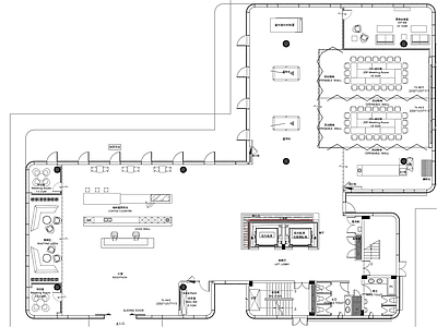 办公大堂 办公大堂 会议 前台 接待 外摆 施工图
