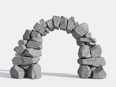 现代新中式其他景观小品 石头拱门 石头堆 岩石门洞 景观石头 岩石