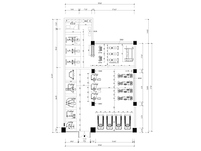 现代其他工装空间 自助健身房平面图 施工图