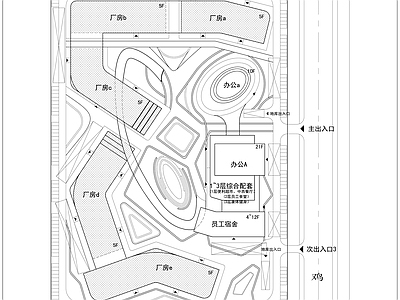 现代产业园建筑 产业园 厂房 办公楼 施工图