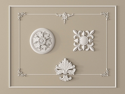 法式雕花 石膏线条 法式雕花 石膏灯盘