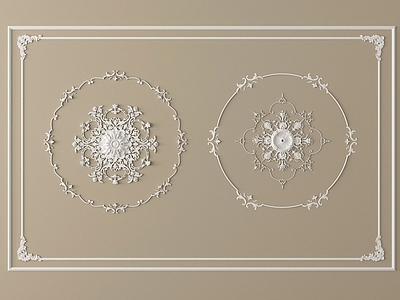 法式雕花 石膏构件 法式雕花 灯盘