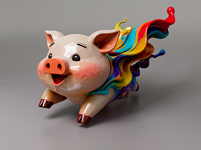 现代其他美陈 网红美陈雕塑小品 可爱小猪玩偶 小猪美陈玩偶 景观雕塑小品 飞猪小品玩偶