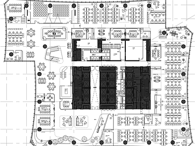 现代工业整体办公空间 办公 休闲 会议 绿植 茶水 施工图