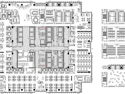 现代工业整体办公空间 办公 会议 培训 多功能转换 前台前厅 施工图