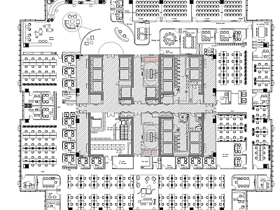 现代整体办公空间 会议 前厅 等候 写字楼 整层办公 施工图