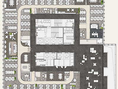 现代工业整体办公空间 会议 办公 休闲中心 洽谈区 开放办公室 施工图