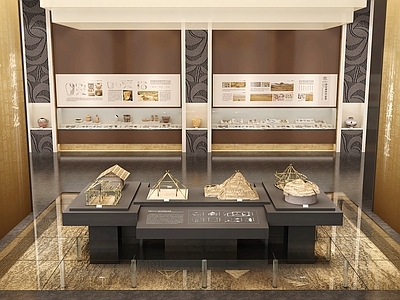 新中式博物馆 中式博物馆展厅 历史博物馆 遗址展厅 博物馆展台