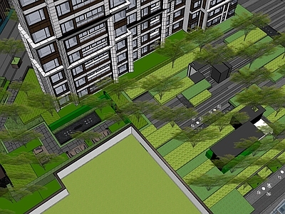 现代办公园区景观 商办景观 住宅社区景观