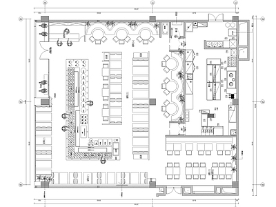 现代自助餐厅 自助西餐厅 施工图