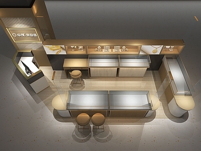 现代轻奢珠宝店 金包银 珠宝店 珠宝柜台 首饰柜台