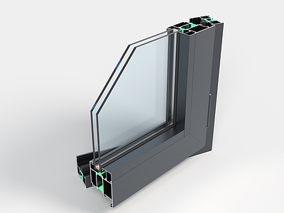 现代平开窗 断桥系统窗结构图