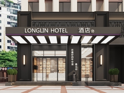 现代门头 现代酒店门头