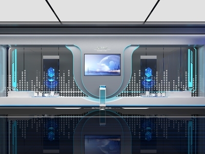现代科技展厅 一体机 展墙