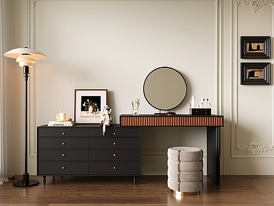 法式复古梳妆台 法式复古梳妆台 梳妆台斗柜一体 转角化妆台
