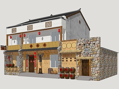 新中式乡村民房 乡村农家乐 乡村民房 乡村民居建筑 乡村民宿 农家乐