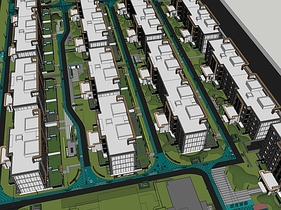 现代轻奢别墅 低密小区建筑景观 叠墅住宅建筑 洋房建筑 上和府 儿童游乐区